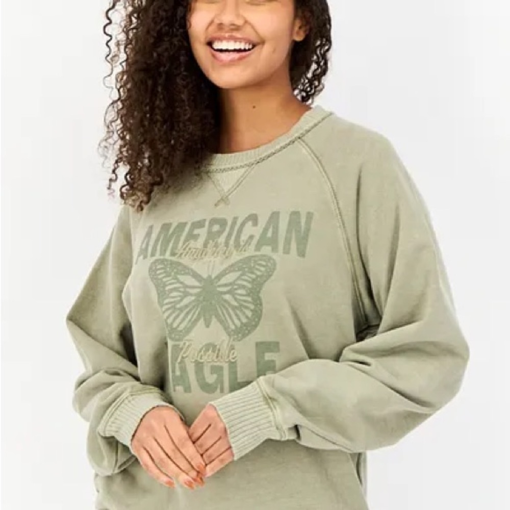 American Eagle Outfitters Green Oversized Sweatshirt